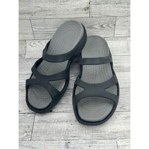 Crocs Black Sandals‎ Women's Comfort Lightweight Slip On Shoes Casual Size 6